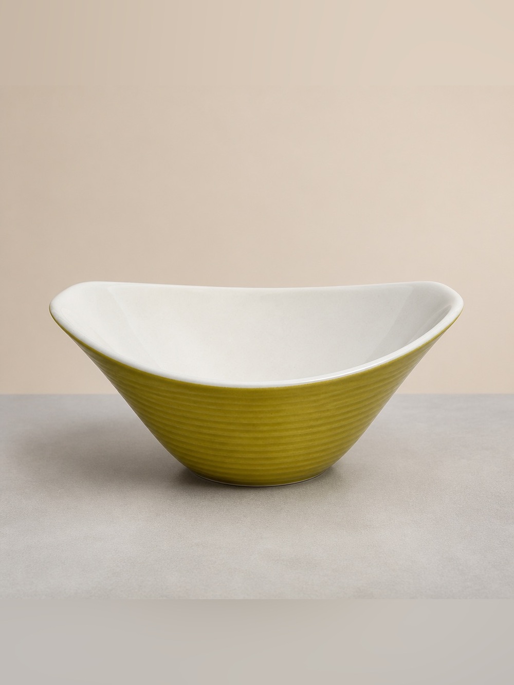 Mid-Century Modern yellow vegetable serving bowl
